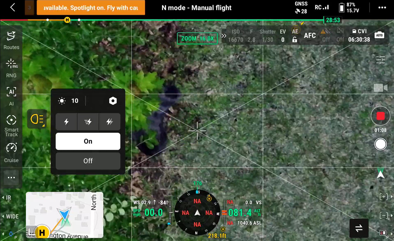 Cat located during a thermal drone recovery search in Kansas City